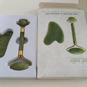 Gua Sha and Jade Face Roller Set for Face Massage Skincare Tools