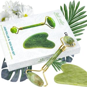 Gua Sha and Jade Face Roller Set for Face Massage Skincare Tools