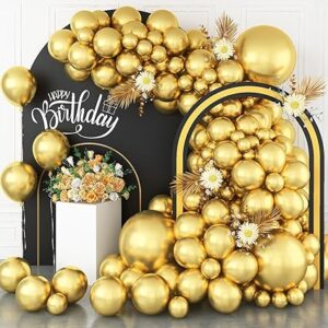 Gold Balloons 113PCS, Metallic Gold Balloon Arch Garland Kit