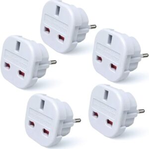 Pack of 5 Travel Adaptor 3 Pin to 2 Pin Type