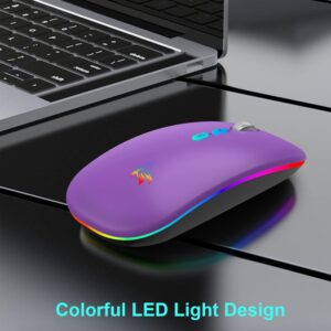 Mouse for iPad, Wireless USB C Bluetooth LED Mouse