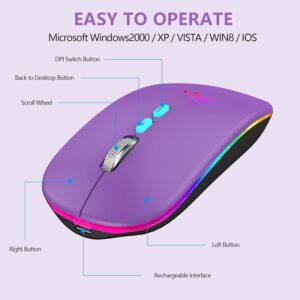 Mouse for iPad, Wireless USB C Bluetooth LED Mouse