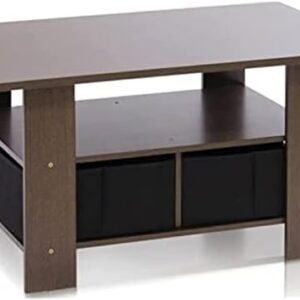 Andrey Coffee Table with Bin Drawer, Dark Brown