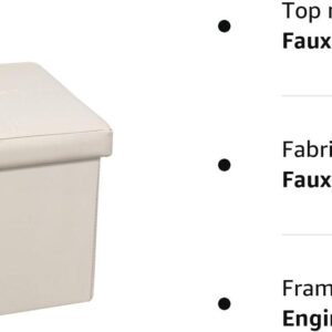 Storage Ottoman Boxes Faux Leather Folding Cube