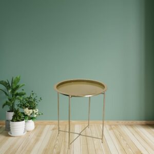 Round Metal Folding Side Table