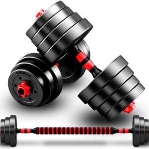 Dumbbells and Barbell Weight Set 10Kg Adjustable Weights Fitness Dumbbell Set for Men/Women