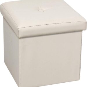 Storage Ottoman Boxes Faux Leather Folding Cube