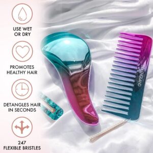 Hair Brush and Wide Tooth Comb Set