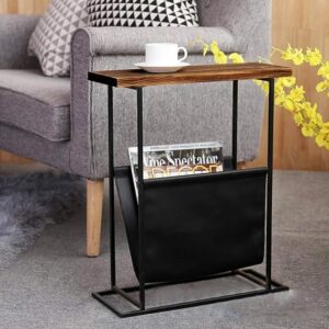 Side Table with Canvas Bag