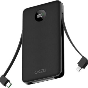 Power Bank with Built-in Cables, 10000mah