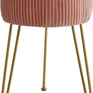 Velvet Round Footrest Stool