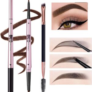 2 PCS Eyebrow Pencil Waterproof with Brow Brush