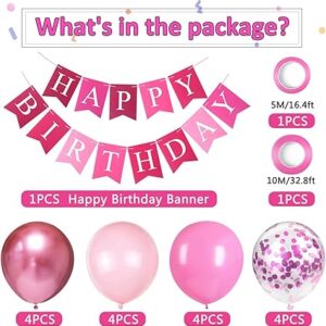 Pink Happy Birthday Banner – Princess Happy Birthday Bunting