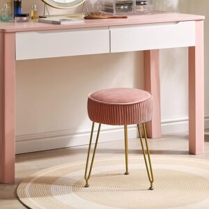 Velvet Round Footrest Stool