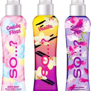 Women’s Candy Floss, Vanilla, Sweet Pea Body Spray 100ml (Pack of 3)