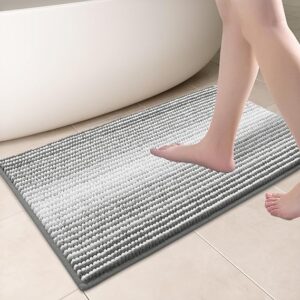 Bath Mat, 45 x 65 cm Extra Soft Thick Chenille Bathroom Rug Mat