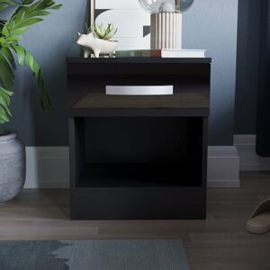 High Gloss Bedside Cabinet Black