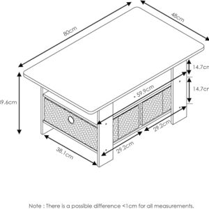 Coffee Table with Bin Drawer, Dark Walnut