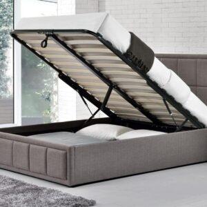 Hannover Fabric Ottoman Bed, Grey, King