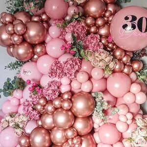 Rose Gold Balloons 113PCS, Metallic Rose Gold Balloon