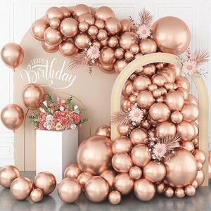 Rose Gold Balloons 113PCS, Metallic Rose Gold Balloon