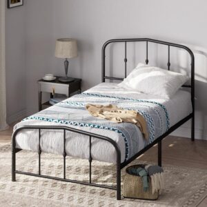 Metal platform Bed frame with Spindle headboard