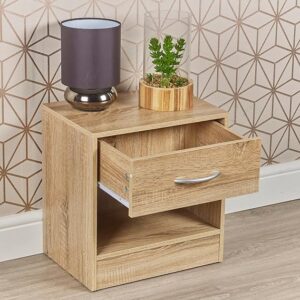 1 Drawer Compact Wooden Bedroom Bedside Cabinet