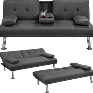 Modern Fabric Sofa Bed Convertible Futon