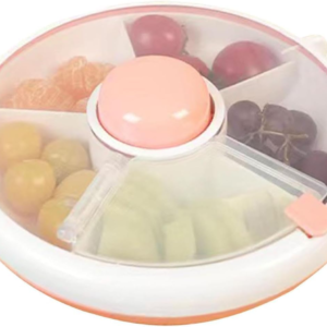 Leakproof Snack Container, Rotating Food Storage Box Fruit Snack Dispenser Dustproof Snack Organizer