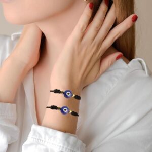 2 Pieces Evil Eye String Bracelets Handmade