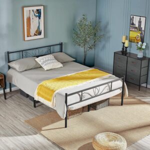 4ft6 Metal Double Platform Bed Frame