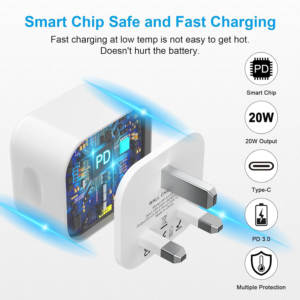 6 Pack USB C Plug iPhone Charger 20W PD 3.0 Delivery Fast Charger USB Type C Wall Plug Power Adapter UK Compatible iPhone 15/14/13/12/11 Pro/Pro Max/Mini/XS Max/XR/SE 2020, iPad/Air