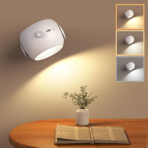 LED Wall Light with Motion Sensor, Rechargeable Wall Light Indoor Brightness Adjustable