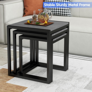 Coffee Table Side Table, Nest of Tables Set of 3 Wooden Coffee Tables End Table, for Living Room