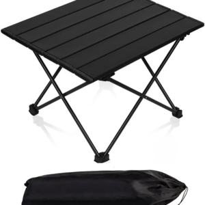 Camping Table, Folding Table with Lightweight Aluminum Table Top and Carrying Bag